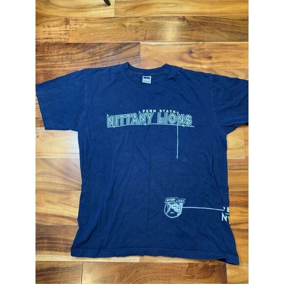Size XL - vintage Y2K, Penn‎ State University wraparound logo T-shirt blue men - Picture 1 of 9